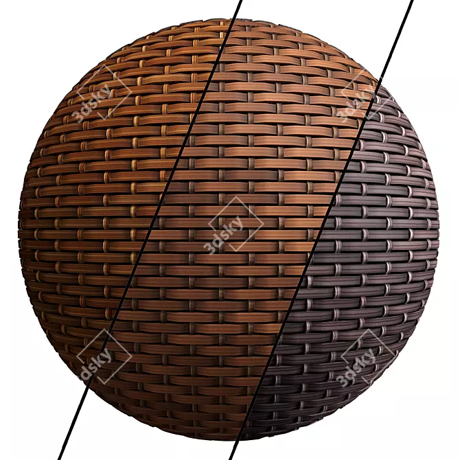 Woven Wonders: PBR Wicker Materials 3D model image 1