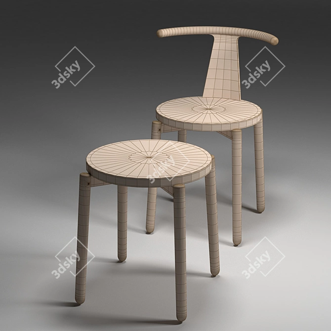 Sleek Ash Chair: Branca Lisboa's 2021 Collection 3D model image 7