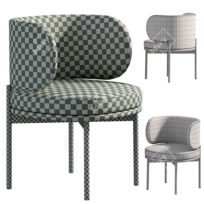Modern Akiko Gallotti&Radic Chair 3D model image 4