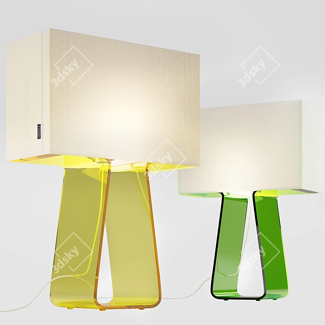 Sculpted Acrylic Mesh Lamp 3D model image 6