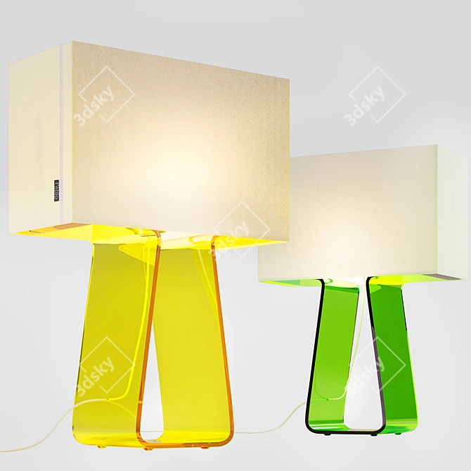 Sculpted Acrylic Mesh Lamp 3D model image 9