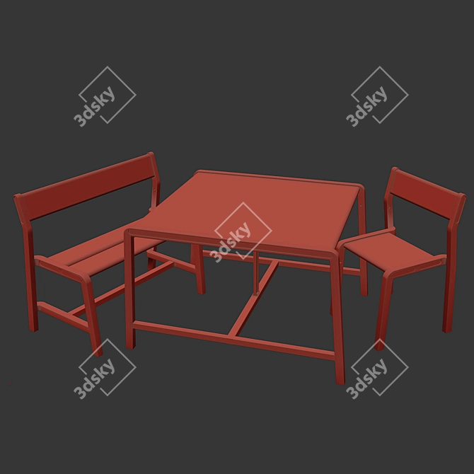 YPPERLIG Kids Bench: Playful Seating 3D model image 2