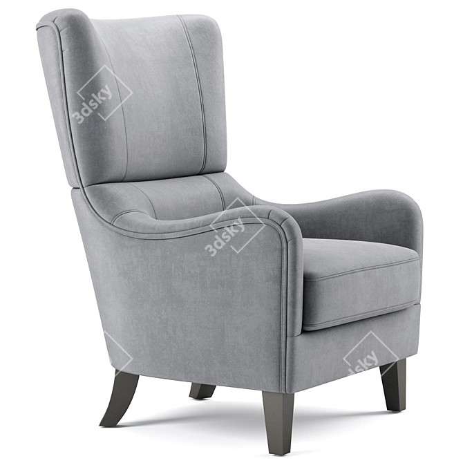 Quentin Elegant Velvet Sofa 3D model image 2