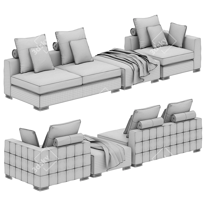 Modular Clifford Eichholtz Sofa: Versatile and Cozy 3D model image 6