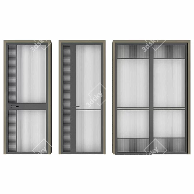 Sleek Glass Door: Polys - 9886, Vertex - 17968 3D model image 1