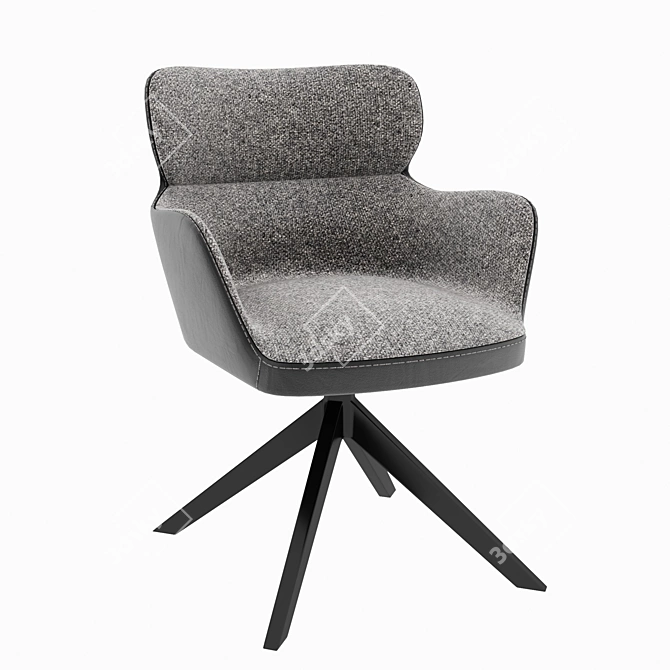 Elegant Diva Chairs: Fabric, Leather, Metal 3D model image 1