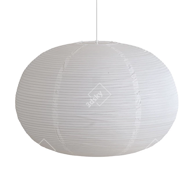 Modern Rice Paper Shade Pendant: Ellipse, HAY. 3D model image 2