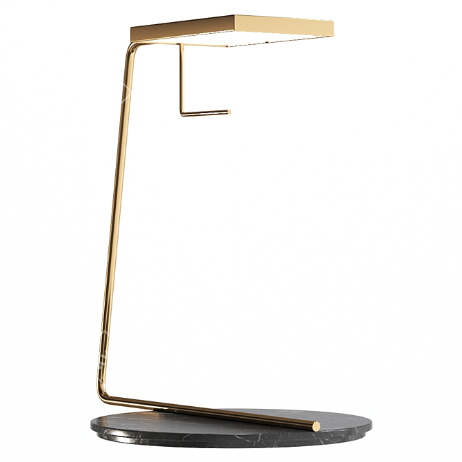 Sleek Adjustable Metal Lamp 3D model image 3