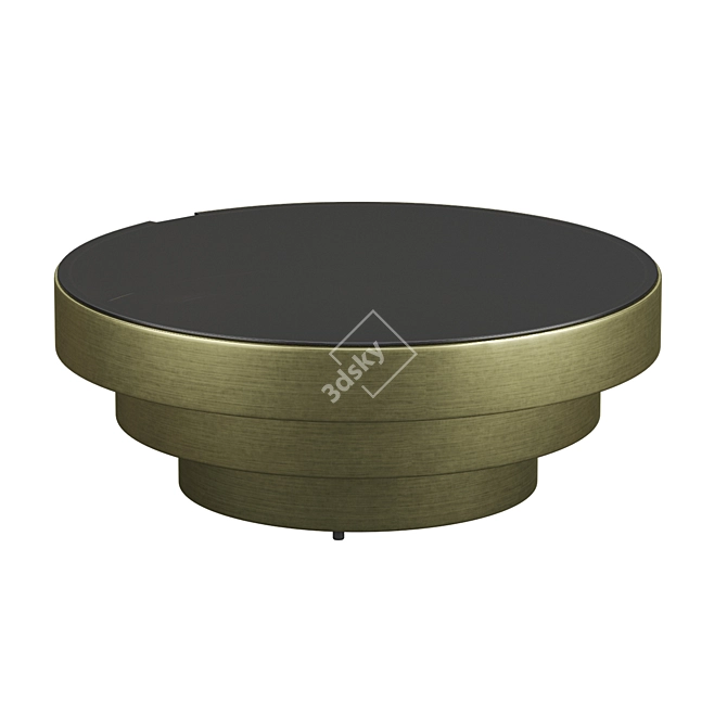 Eichholtz Sinclair Brass and Black Glass Coffee Table 3D model image 2