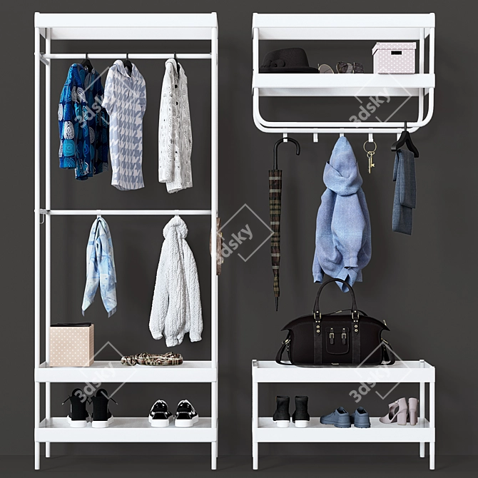 Modern Storage Hanger: Ikea Mackapar 3D model image 1