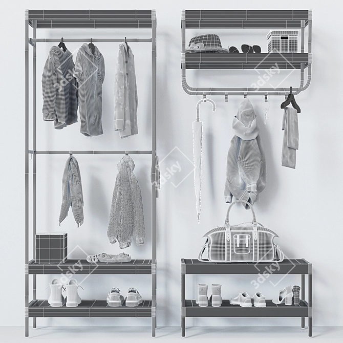 Modern Storage Hanger: Ikea Mackapar 3D model image 4