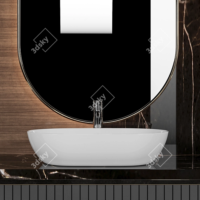 Modern 6-Piece Bathroom Furniture Set 3D model image 4