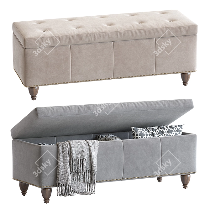 Copper Grove Bunlap Storage Bench 3D model image 1