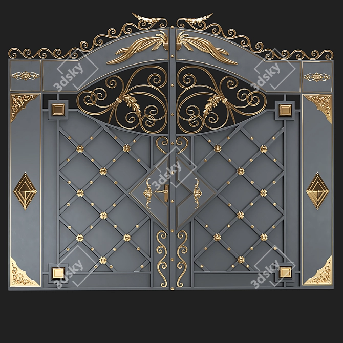 Modern Metal Gate: Vray Render 3D model image 3