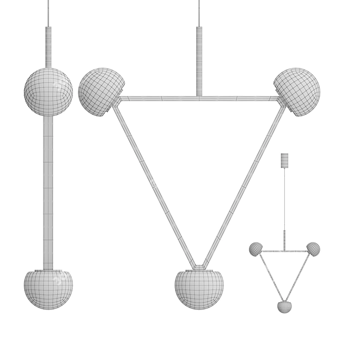 Elegant Duchess Pendant Lamp 3D model image 4
