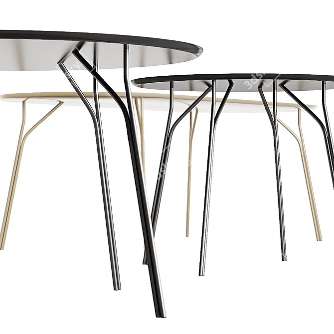 Nature-Inspired Tree Dining Set 3D model image 2