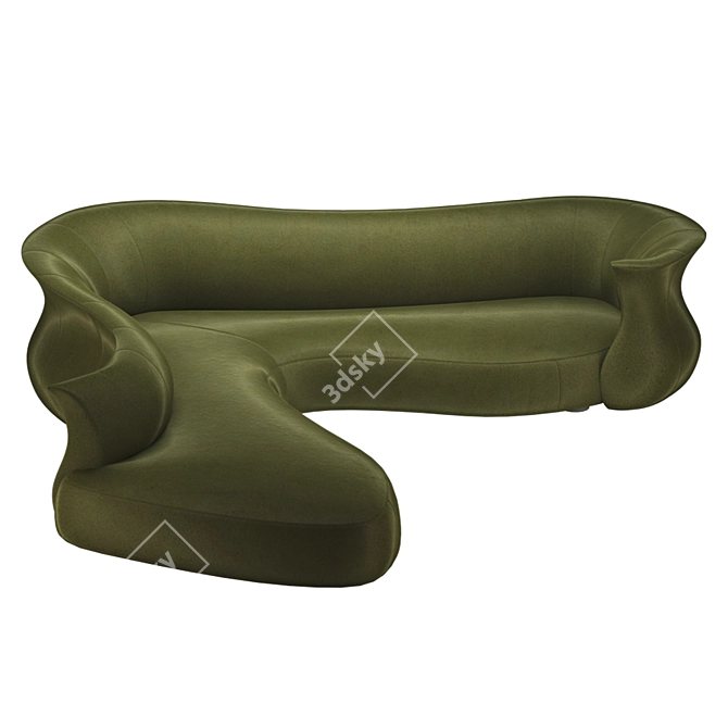 Elegant Amphora Corner Sofa 3D model image 1