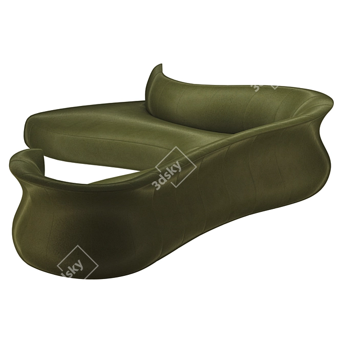 Elegant Amphora Corner Sofa 3D model image 2