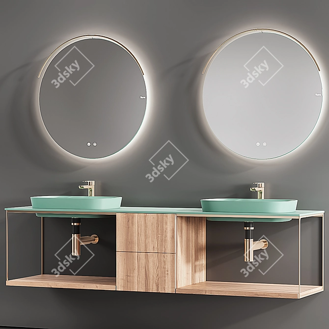 FIORA Sen 4 - Olmo Mercurio - Stylish Bathroom Vanity 3D model image 2