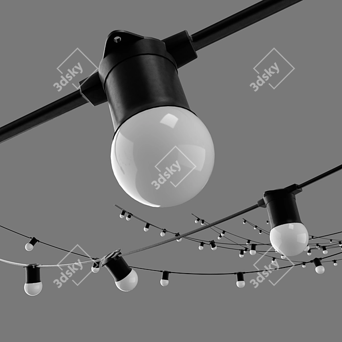 Customizable Garland Belt Lights 3D model image 2