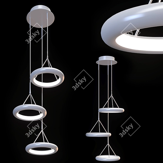 Freya BLIS 3-Ring Pendant Luminaire 3D model image 1
