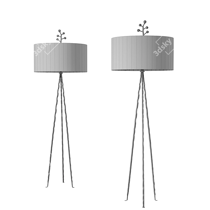 Handcrafted Otomi Floor Lamp 3D model image 8