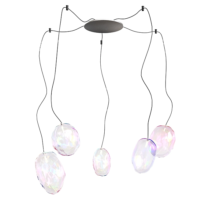 Elegant Glass Bubble Pendant Lamp 3D model image 1