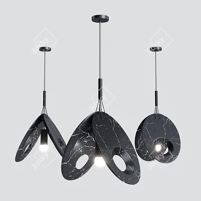 Marble Flower Lamp: Elegant and Modern 3D model image 3
