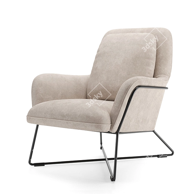 Sleek and Stylish Jamie Lounge Chair 3D model image 1