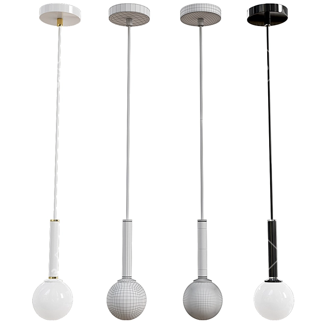 Modern Matteo Lighting in Stellar Black / Chrome / Gold / White 3D model image 4