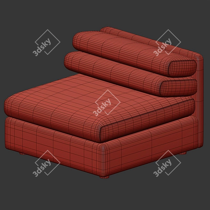 Sleek Modernistic Parallet Chair 3D model image 3