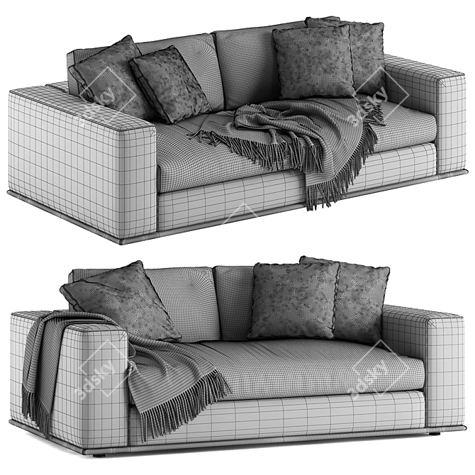 Minotti Hamilton 2-Seat Sofa 3D model image 7
