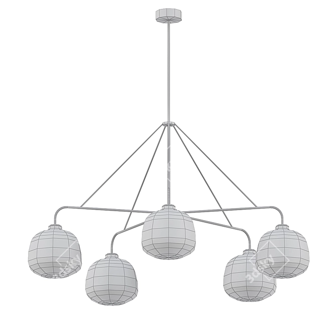 Elegant Holborn 5 Chandelier 3D model image 2