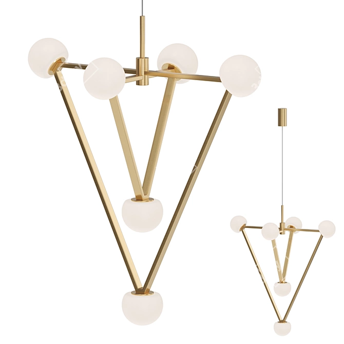 Elegant Metal Pendant Light 3D model image 1