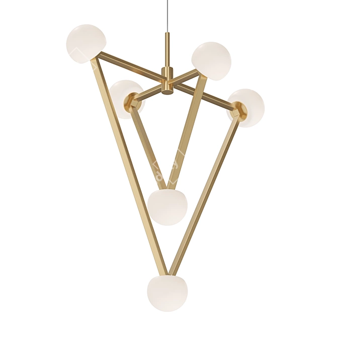 Elegant Metal Pendant Light 3D model image 2
