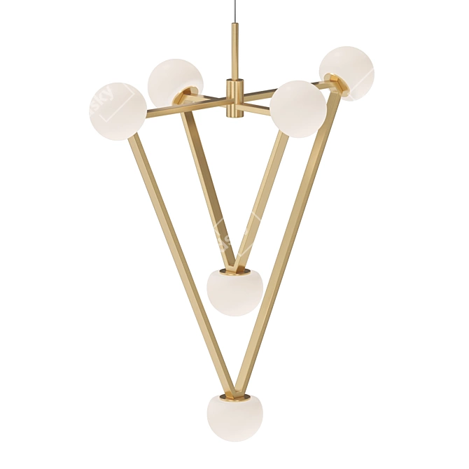 Elegant Metal Pendant Light 3D model image 3