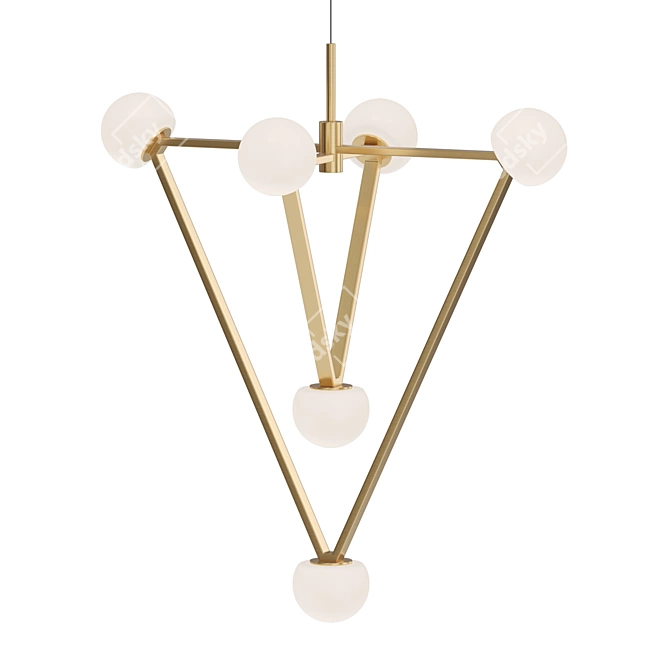Elegant Metal Pendant Light 3D model image 4