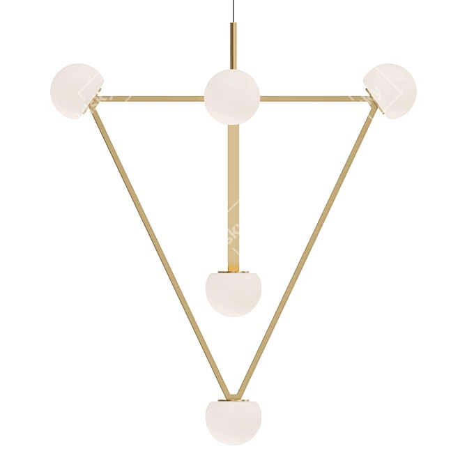 Elegant Metal Pendant Light 3D model image 5