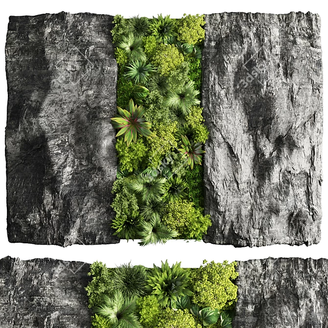 Rock Frame Collection: Vertical Garden Wall Decor 3D model image 2