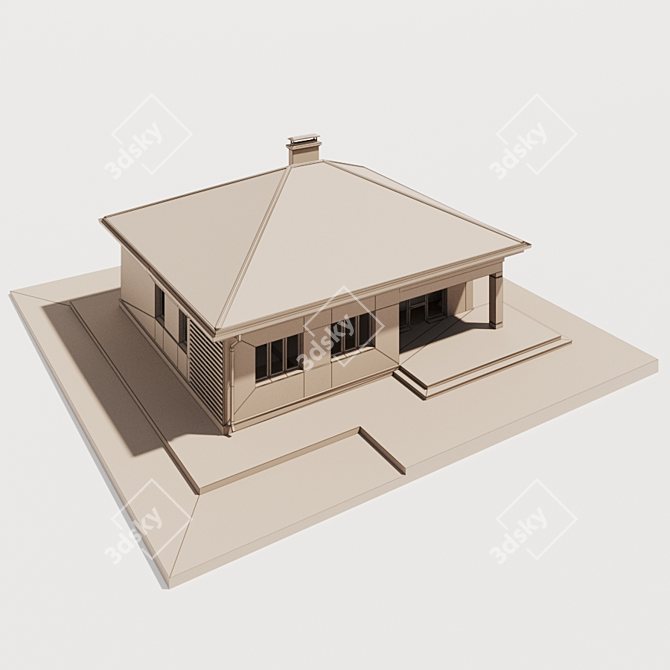 Cozy Cottage: Low-Poly House Model 3D model image 4