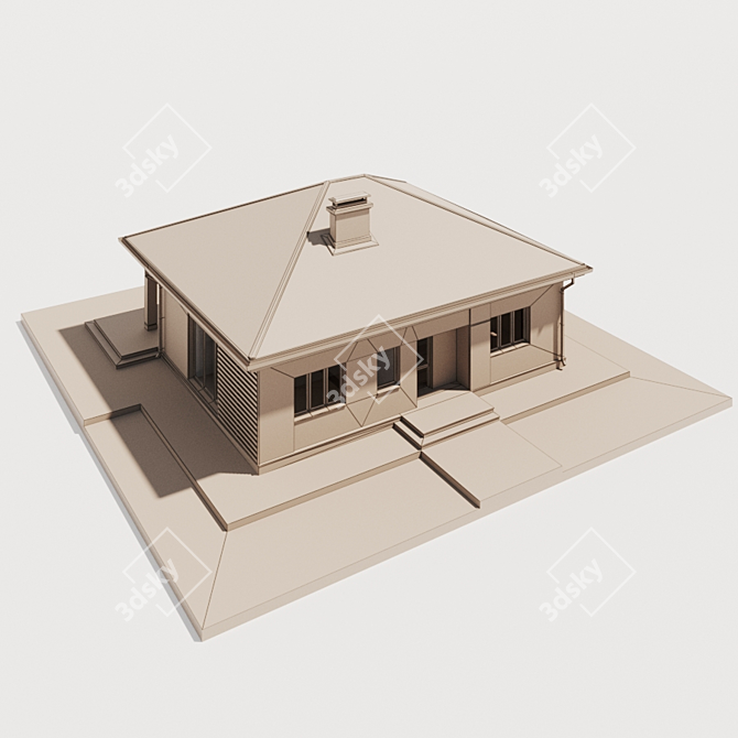 Cozy Cottage: Low-Poly House Model 3D model image 5