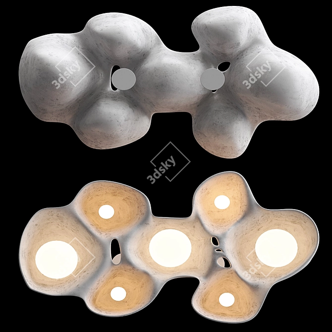 Elegant Illuminated Art: Sculptural Fixture 3D model image 4