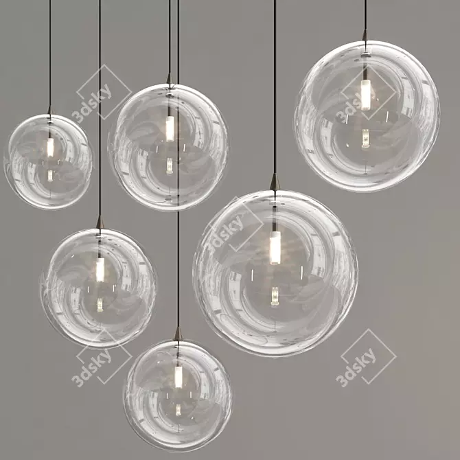 Luminous Globe Pendant Light 3D model image 4