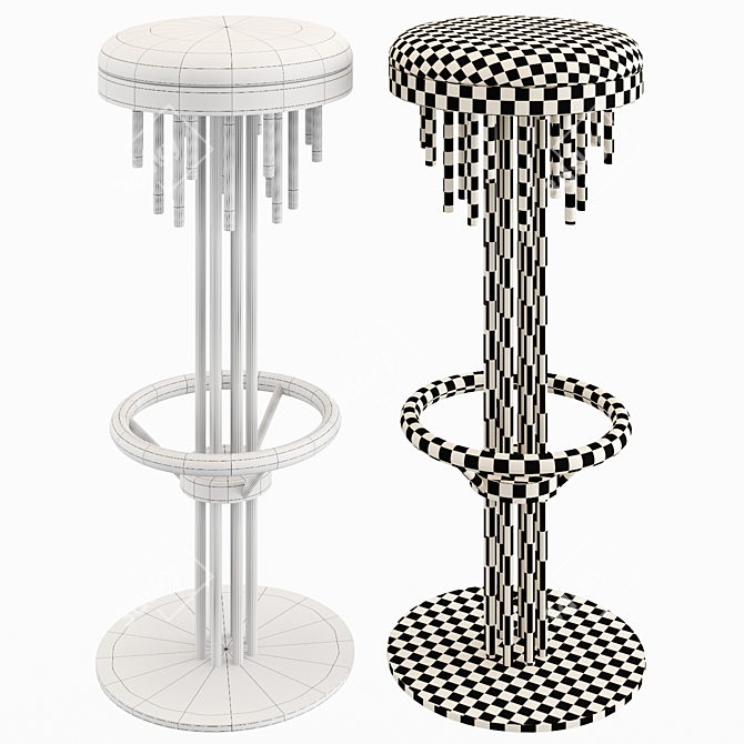 Deco Chic Bar Stool: Luxury & Elegance 3D model image 2