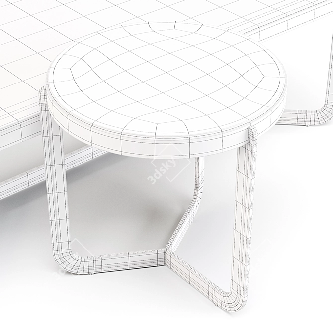 Mina Marble Coffee & Side Table Set 3D model image 5
