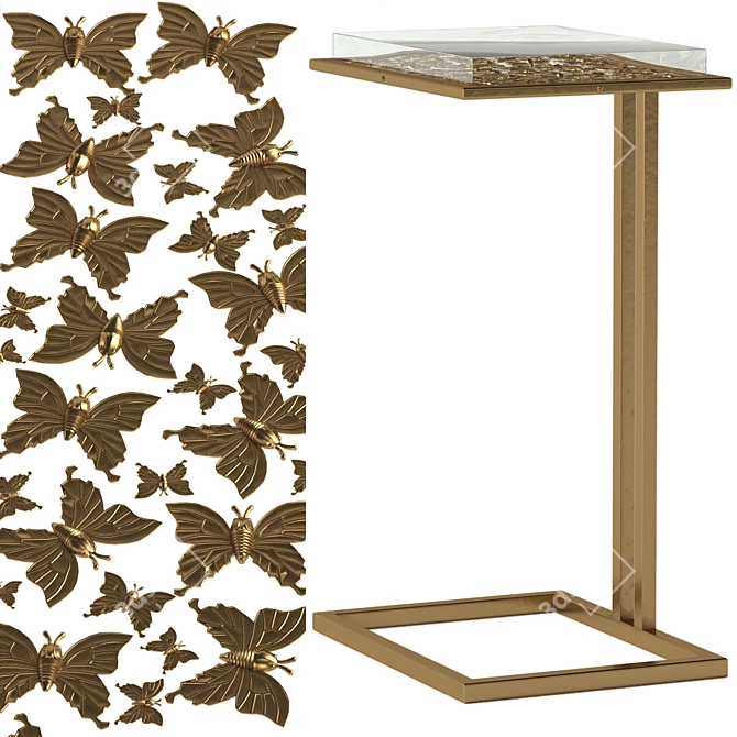 Butterfly Cocktail Table - 300х400х650mm 3D model image 1