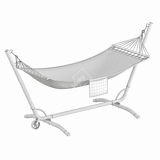 Cozy Hammock with Sturdy Support 3D model image 4