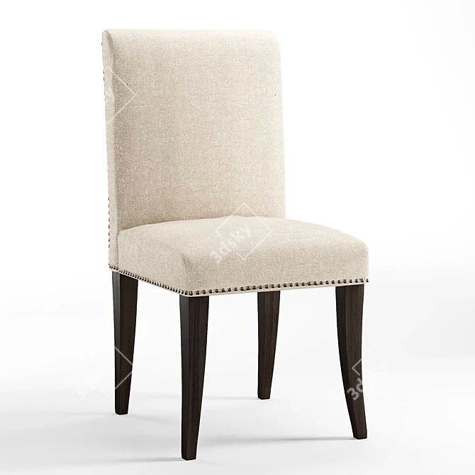 Elegant Nailhead Upholstered Chair 3D model image 7