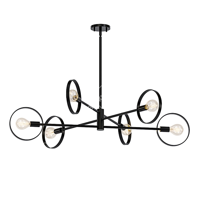 Modern Black Pendant Light 3D model image 1