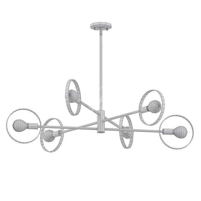Modern Black Pendant Light 3D model image 2